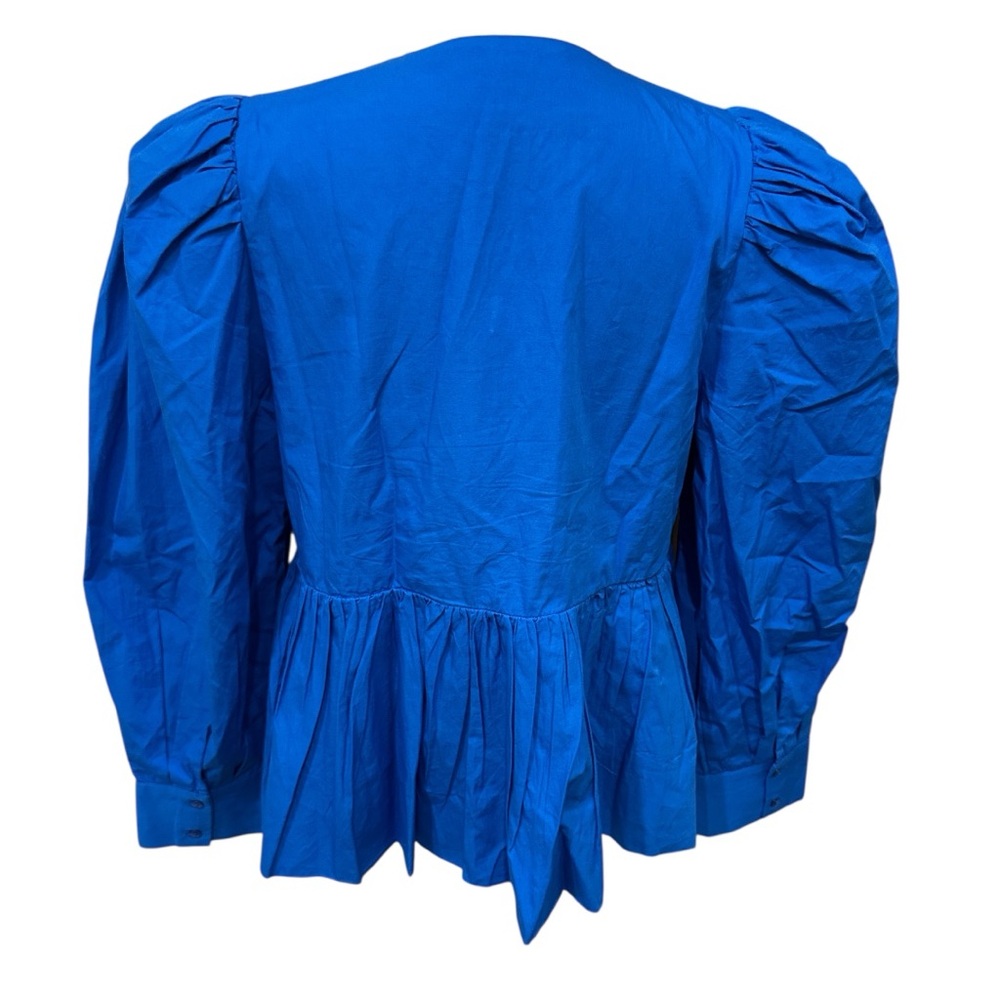 Anthropologie Let Me Be Puff-Sleeve V-Neck Blouse Small - Picture 6 of 6